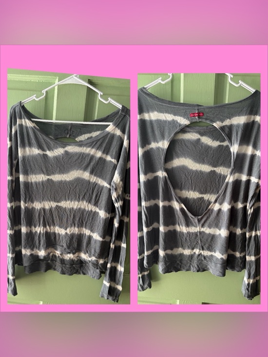 Hard Tail Tops - Hard Tail Long Sleeve Open Back Top tie dye medium